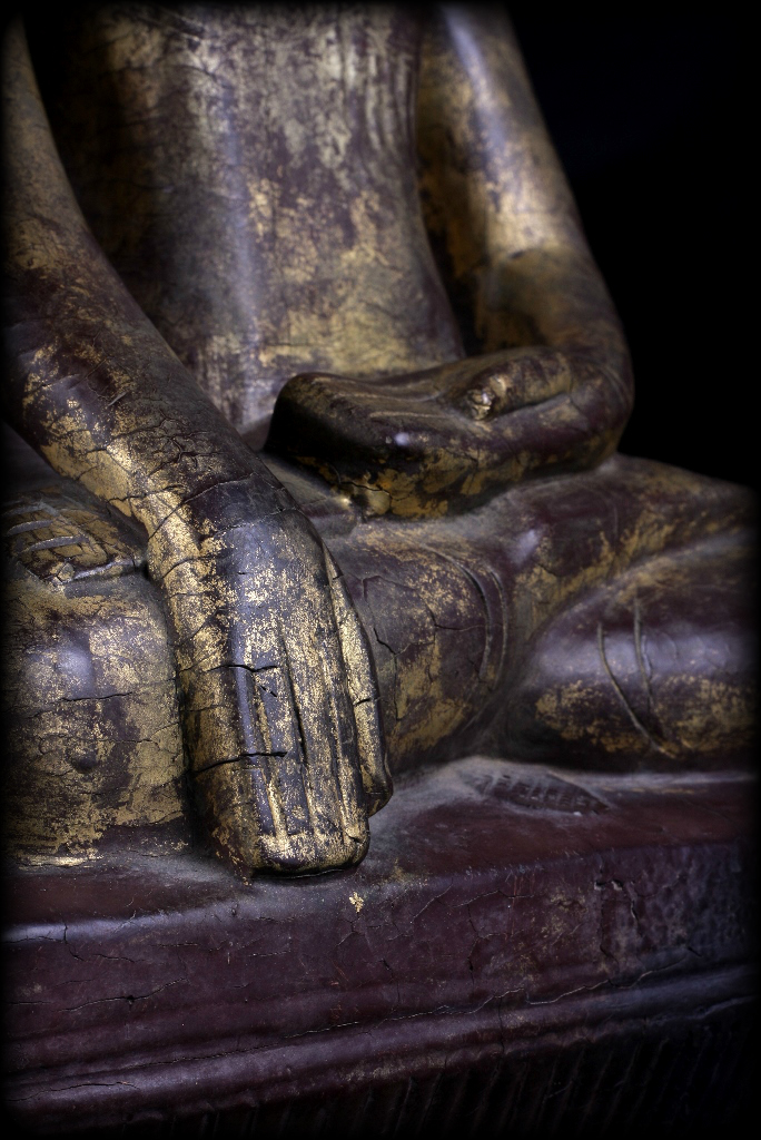 Extremely Rare 18C Wood Burma Shan Buddha #BB271
